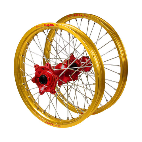 Gas Gas Talon Red Hubs / Excel Gold Rims Wheel Set