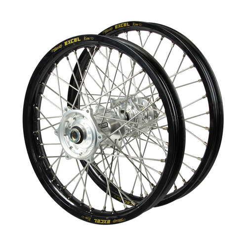 Gas Gas Talon Silver Hubs / Excel Black Rims Wheel Set