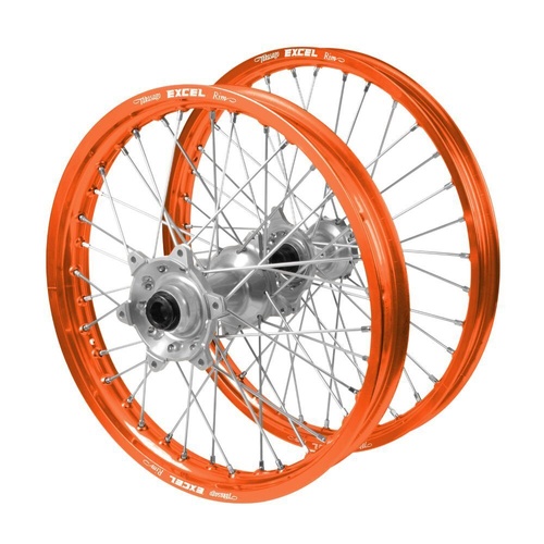 KTM Talon Silver Hubs / Excel Orange Rims Wheel Set