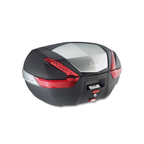 GIVI MONOKEY TOPCASE 47L BLACK/RED ALLOY INSERT