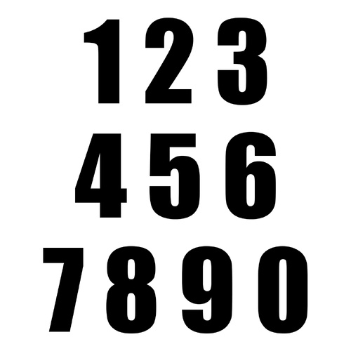 Whites Race Number Stickers (Black/White - 10 pack)