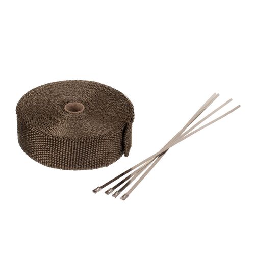 Whites Exhaust Wrap -Gold 50mm X 15M 700C - With 4 S/S Ties