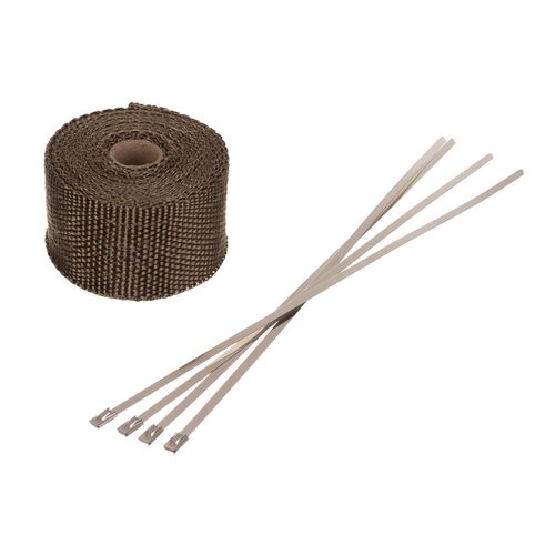 Whites Exhaust Wrap -Gold 50mm X 5M 700C - With 4 S/S Ties