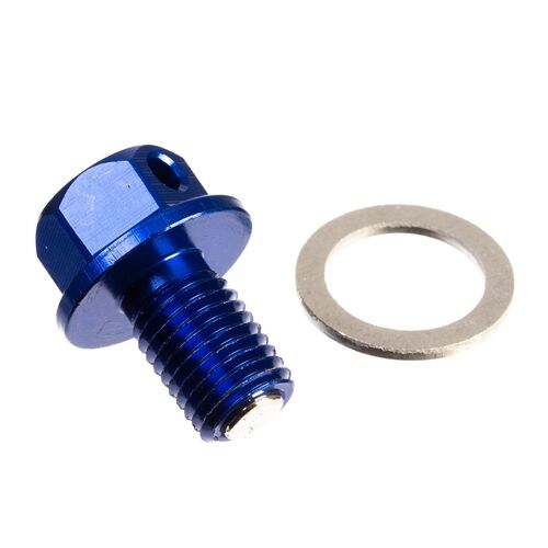 Whites Magnetic Sump Plug Blue M10 X 15 - P1.25