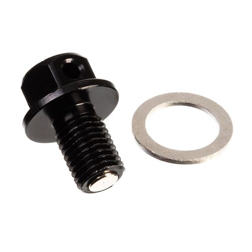 Whites Magnetic Sump Plug Black M10 X 15 - P1.25