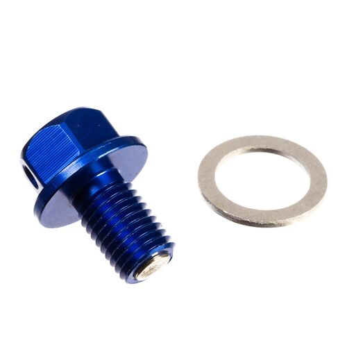 Whites Magnetic Sump Plug Blue M10 X 15 - P1.5