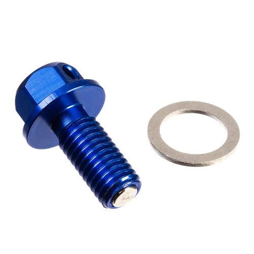 Whites Magnetic Sump Plug Blue M10 X 22 - P1.5
