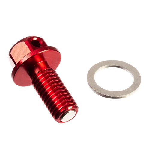 Whites Magnetic Sump Plug Red M10 X 22 - P1.5