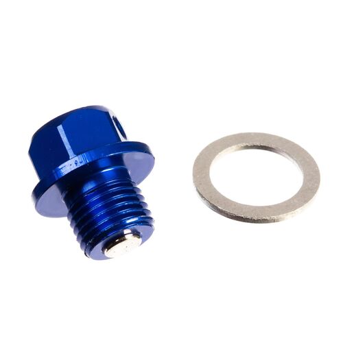 Whites Magnetic Sump Plug Blue M12 X 10 - P1.25