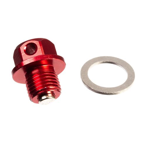 Whites Magnetic Sump Plug Red M12 X 10 - P1.25