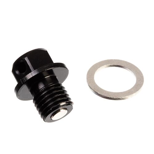 Whites Magnetic Sump Plug Black M12 X 12 - P1.5
