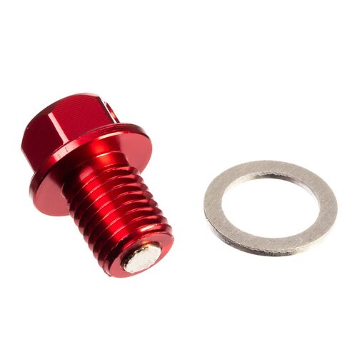 Whites Magnetic Sump Plug Red M12 X 15 - P1.5