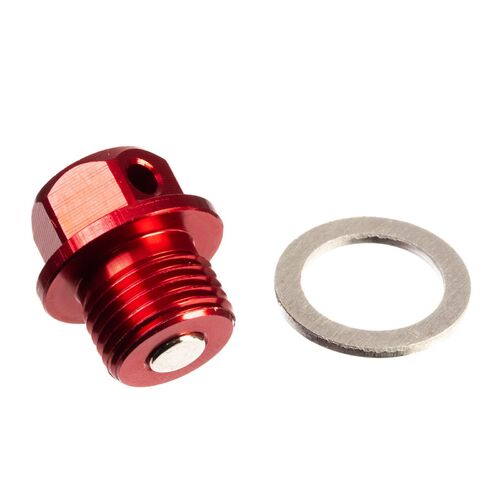 Whites Magnetic Sump Plug Red M14 X 10 - P1.25