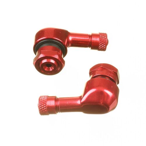 Whites 90 Degree Alloy Valve 11.3mm - Red