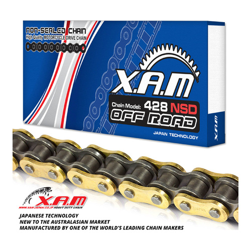 XAM 428NSD Non-Sealed Chain - Gold / Black with Clip Link