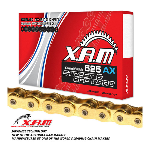 XAM 525AX X-Ring Chain - Gold / Gold with Rivet Link