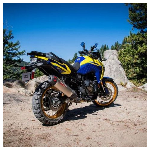 Yoshimura V-STROM 800 23-25 RS-12 ADV Stainless Slip-On Exhaust, w/ Stainless Muffler