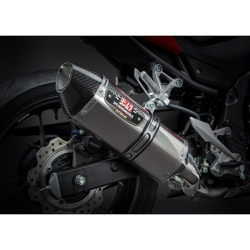 Yoshimura CBR500R 16-18/CB500F 16-18 R-77 Stainless Slip-On Exhaust, w/ Stainless Muffler