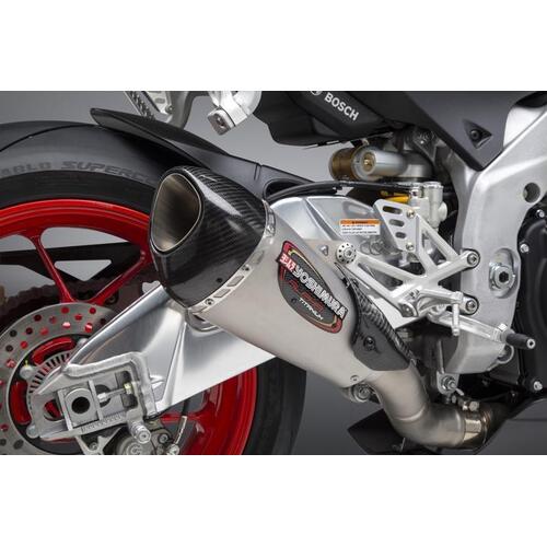Yoshimura Aprilia RSV4 10-16/Tuono 11-16 Race Alpha T Slip-On Titanium Exhaust, w/ Titanium Muffler