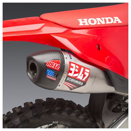Yoshimura CRF250R/RX 22-24 RS-12 Stainless Slip-On Exhaust, w/ Stainless Muffler