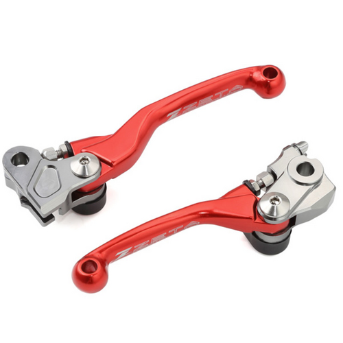 ZETA LEVER SET PIVOT | KX65/85/112/125/250/250F, RMZ250 '07- /450 '05- | FORGED | RED
