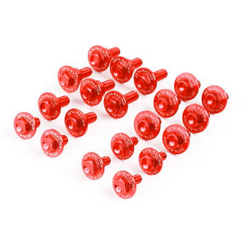 ZETA PLASTICS BOLT KIT ALLOY | KLX250,D-Tracker | 18 PCS RED