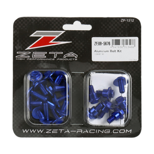 ZETA PLASTICS BOLT KIT ALLOY | YZ250F '19-23, YZ450F '18-22, YZ250FX '20-23, YZ450FX '19-23 | 21 PCS BLUE