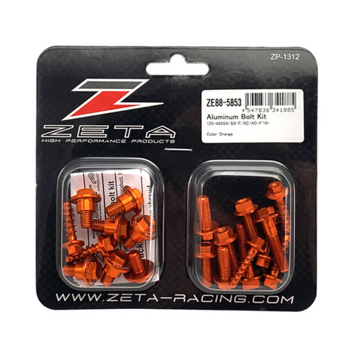 ZETA PLASTICS BOLT KIT ALLOY | KTM SX/SXF '19-22, EXC/EXCF '20-23 | 14 PCS ORANGE
