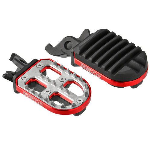 Zeta Footpegs - Adventure Adjust | Crf250L/Rally '12-, Xl750 Transalp, Crf1000L/1100L '18- | 60mm Red