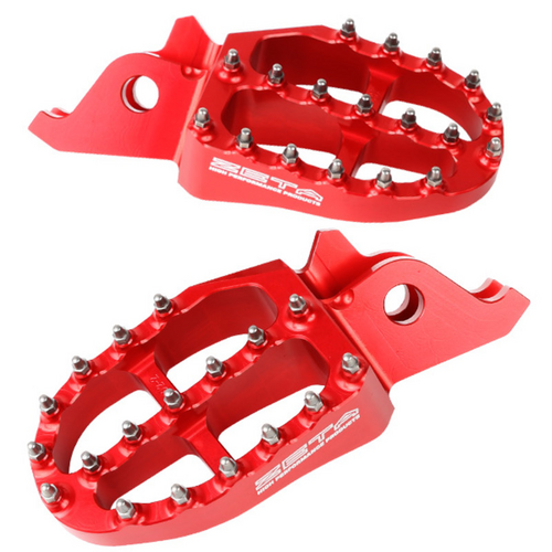 ZETA FOOTPEGS ALLOY ULTRAWIDE | CRF250/450,CRF250L/M/RALLY | 57mm RED.